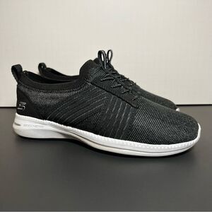 Womens SKECHERS Flex City Pro Easy Moving Black Slip On Shoes / Size 6.5